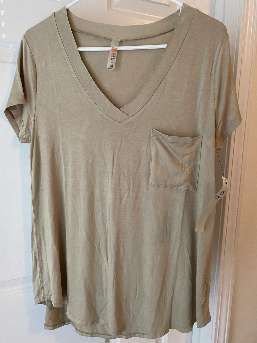 Mono B Olive V-Neck Pocket Tee